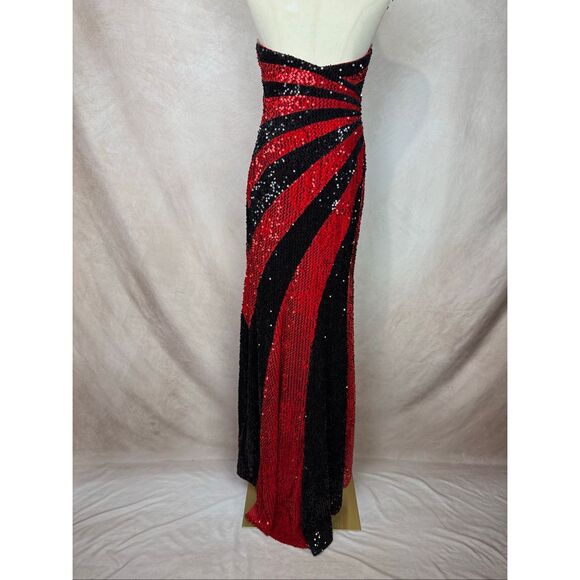 Sequin Formal Dress Red and Black Night Moves Size 6 - Picture 6 of 10